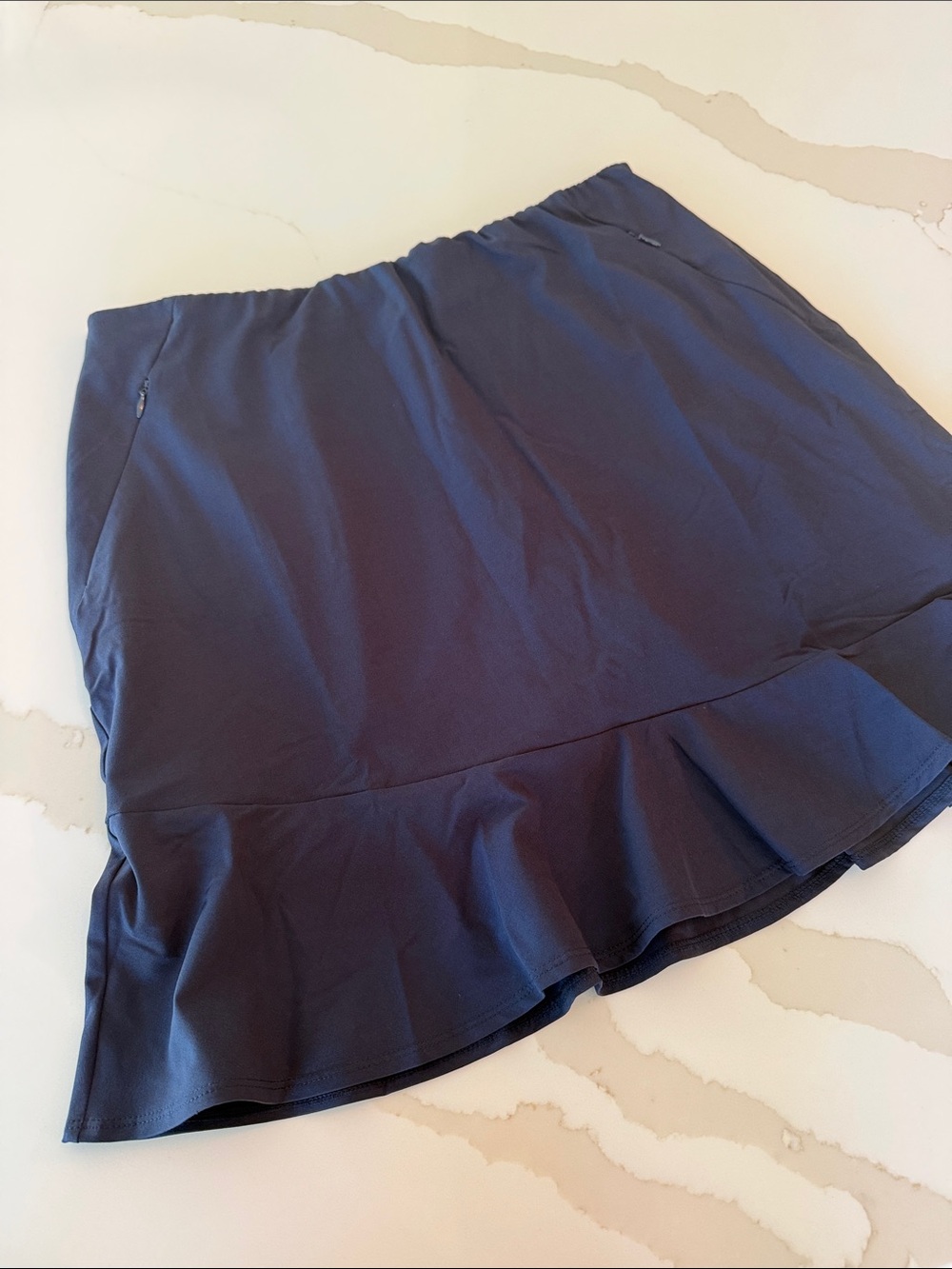 Tail Navy A-Line Skirt with Flounced Hem